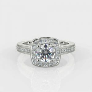 0.40ct Round Brilliamt Halo Diamond Ring