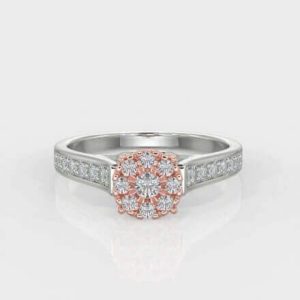 020ct Round Brilliant Cut Cluster Diamond Ring