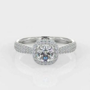0.50ct Round Brilliant Cut Halo Diamond Ring