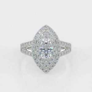 0.50ct & 2 x 0.30ct Round Brilliant Cut Diamond Trilogy Ring