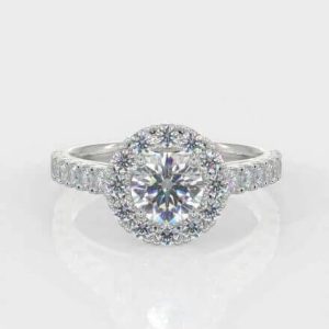 0.37ct Round Brilliant Halo Diamond Ring