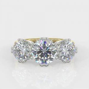 0.80ct Oval Brilliant Cut & 2 x 0.50ct Round Brilliant Cut Diamond Trilogy Ring
