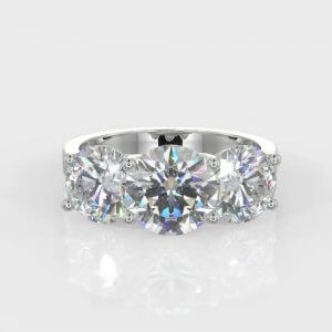 1 x 0.70ct Round Brilliant Cut 2 x 0.25ct Round Brilliant Cut Diamond Ring