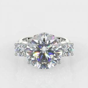 1 x 1.30ct Round Brilliant Cut & 2 x 0.25ct Round Brilliant Cut Diamond Ring