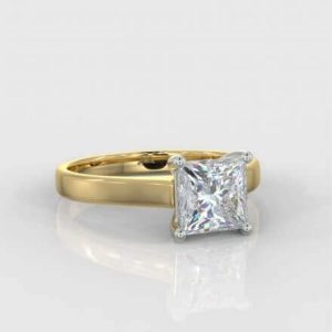 1 x 1.30ct  Princess Cut Solitaire Diamond Ring