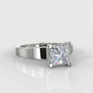1 x 0.70ct Princess Brilliant Cut Solitaire Diamond Ring