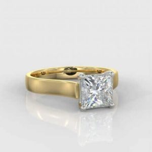 1 x 0.50ct  Princess Cut Solitaire Diamond Ring