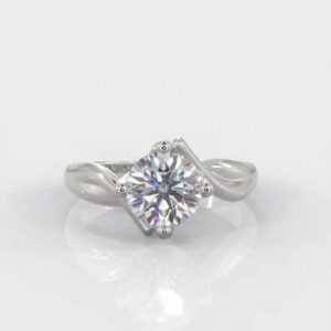 1 x 0.50ct Brilliant Round  Cut & 2 x 0.25ct Round Brilliant   3  Stone Diamond  Ring