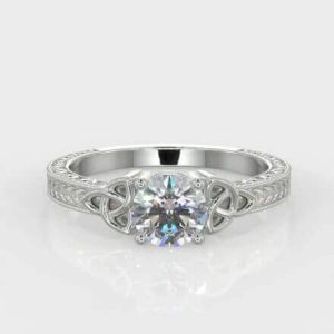 Mo Chuisle Meaning  (Pulse Of My Heart)  0.50ct  Celtic Round Brilliant Cut  Diamond Ring
