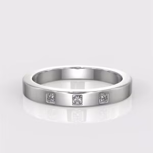 Princess Brilliant  Cut Diamond Illusion Style Setting  Wedding Ring