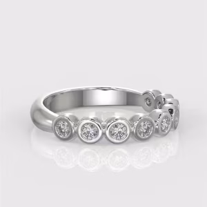 Round Brilliant Cut Bezel Style Setting Wedding Ring