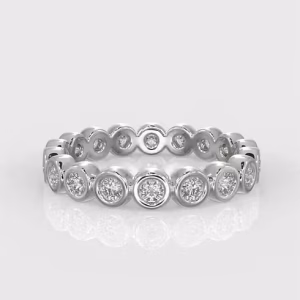 Round Brilliant Cut Bezel Style Setting Wedding Ring