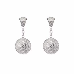 Sterling Silver Celtic Shield Drop Earrings