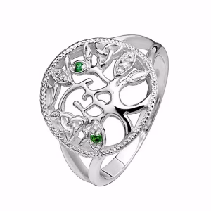 Tree of Life Emerald Ring