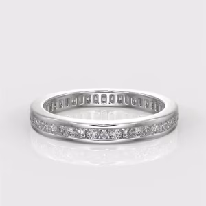 Round Brilliant Cut Channel Style Setting Wedding Ring